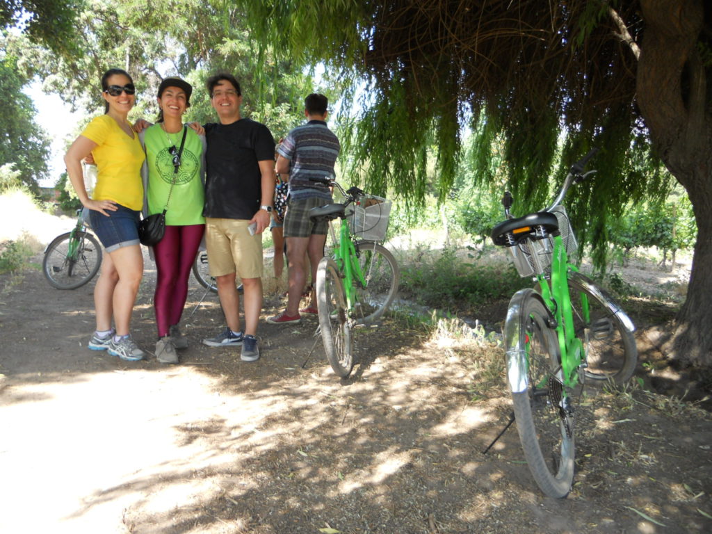 Pausa no passeio de bicicleta na Cousiño Macul